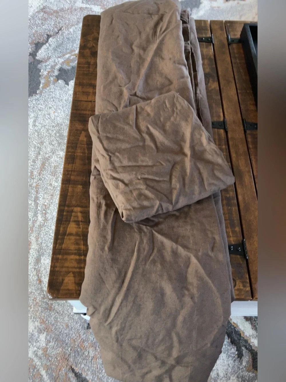 NWT Quince European Linen 3 Piece Duvet Cover Set, King/Cal (Espresso)
